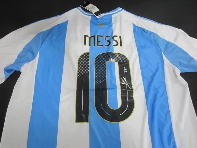 LEO LIONEL MESSI ARGENTINA SOCCER AUTOGRAPHED SIGNED JERSEY W/ COA 137138 (Online Order Only)