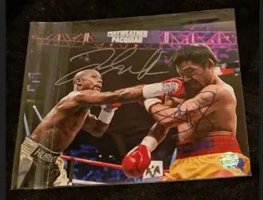 Manny Pacquiao, Floyd Mayweather Jr Signed 8x10 Photo with COA (Online Order Only)