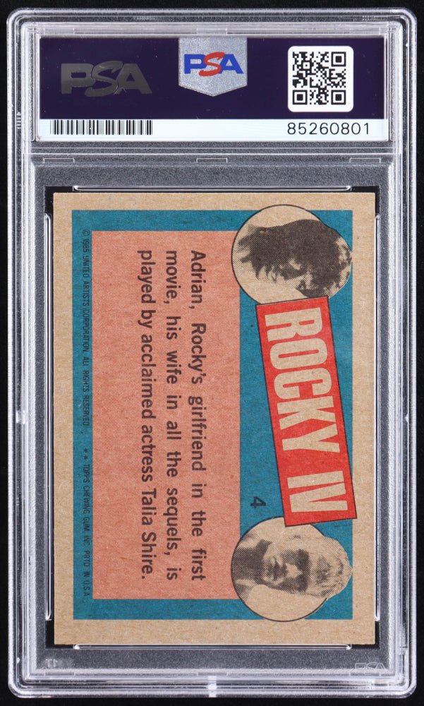 Manny Pacquiao Signed 1985 Topps Rocky IV #4 Adrian Balboa (PSA) (Online Order Only)