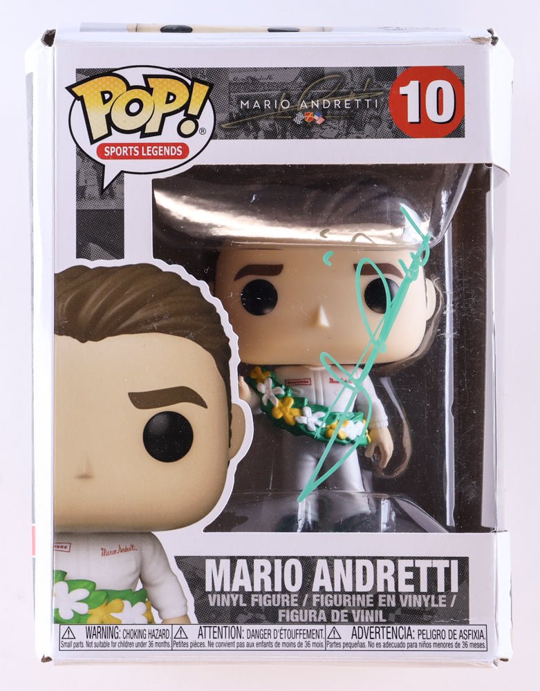 Mario Andretti Signed #10 Mario Andretti Funko Pop! Vinyl Figure (PSA) (Online Order Only)