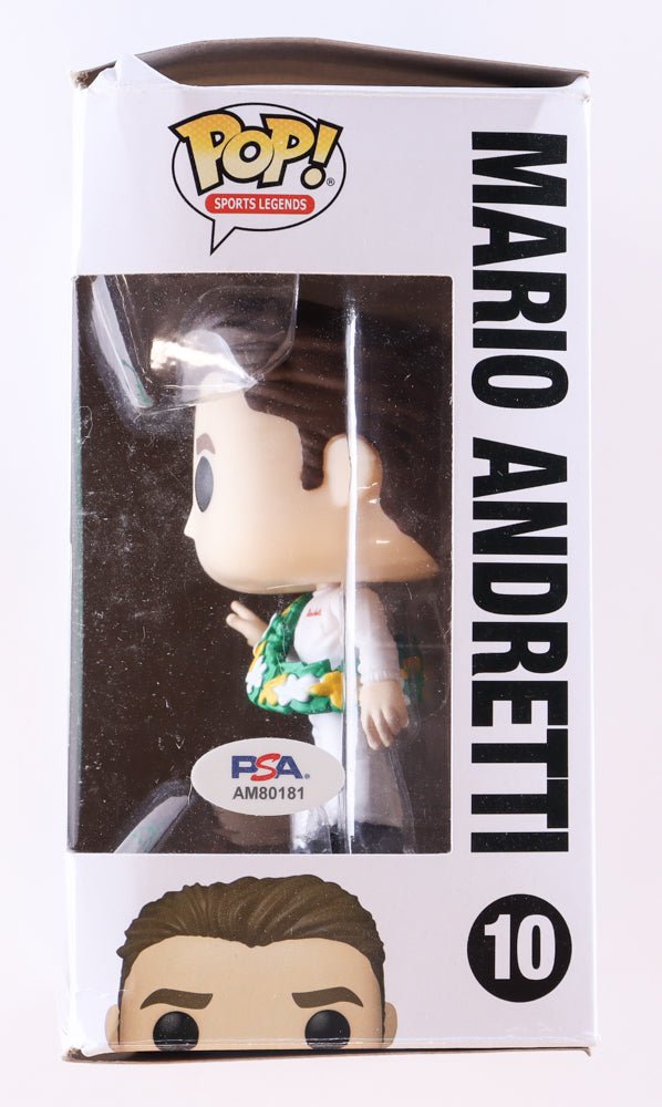 Mario Andretti Signed #10 Mario Andretti Funko Pop! Vinyl Figure (PSA) (Online Order Only)