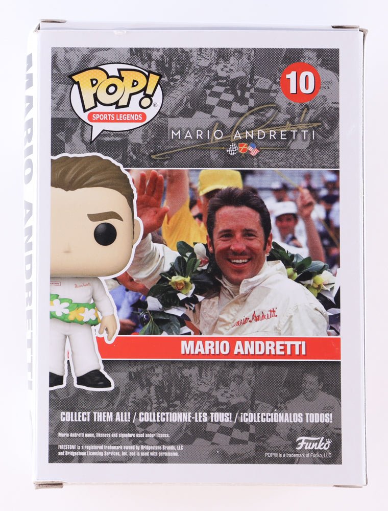 Mario Andretti Signed #10 Mario Andretti Funko Pop! Vinyl Figure (PSA) (Online Order Only)