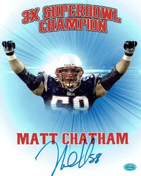Matt Chatham New England Patriots Autographed 8x10 Photo Full Time coa (Online Order Only)
