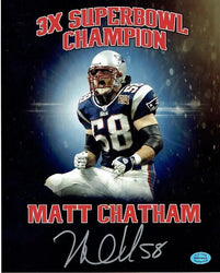 Matt Chatham New England Patriots Autographed 8x10 Photo Full Time coa (Online Order Only)