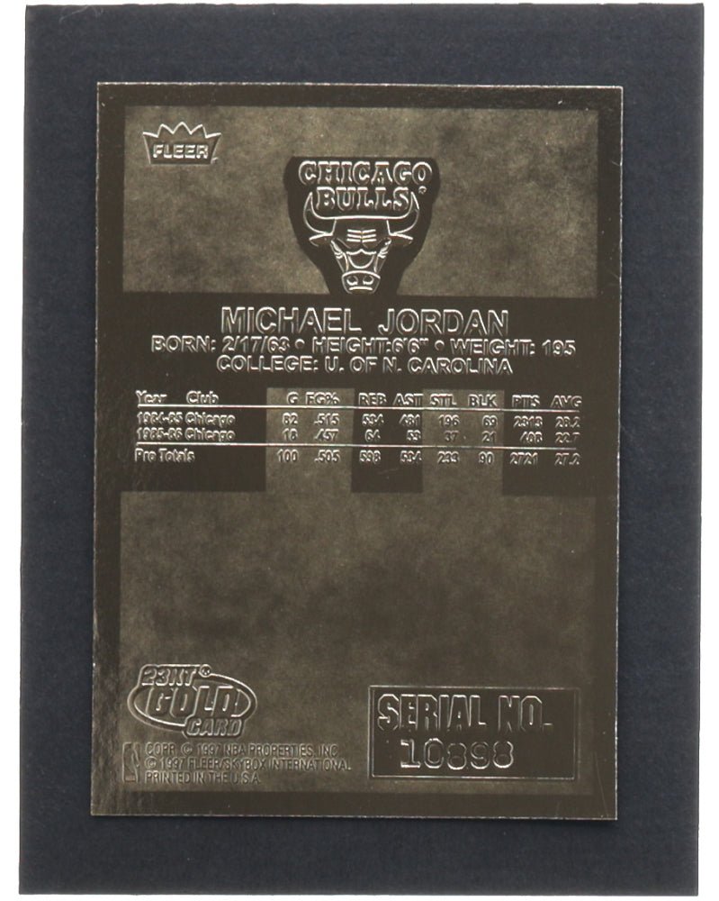 Michael Jordan 1997 Fleer Premier Signature Series Red Holo Refractor 23Kt Gold Card (Online Order Only)