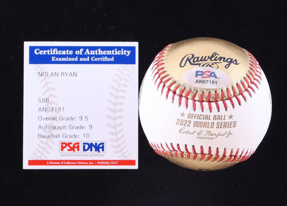 Nolan Ryan Signed 2022 World Series Baseball with Display Case (PSA | Graded 9.5) (Online Order Only)