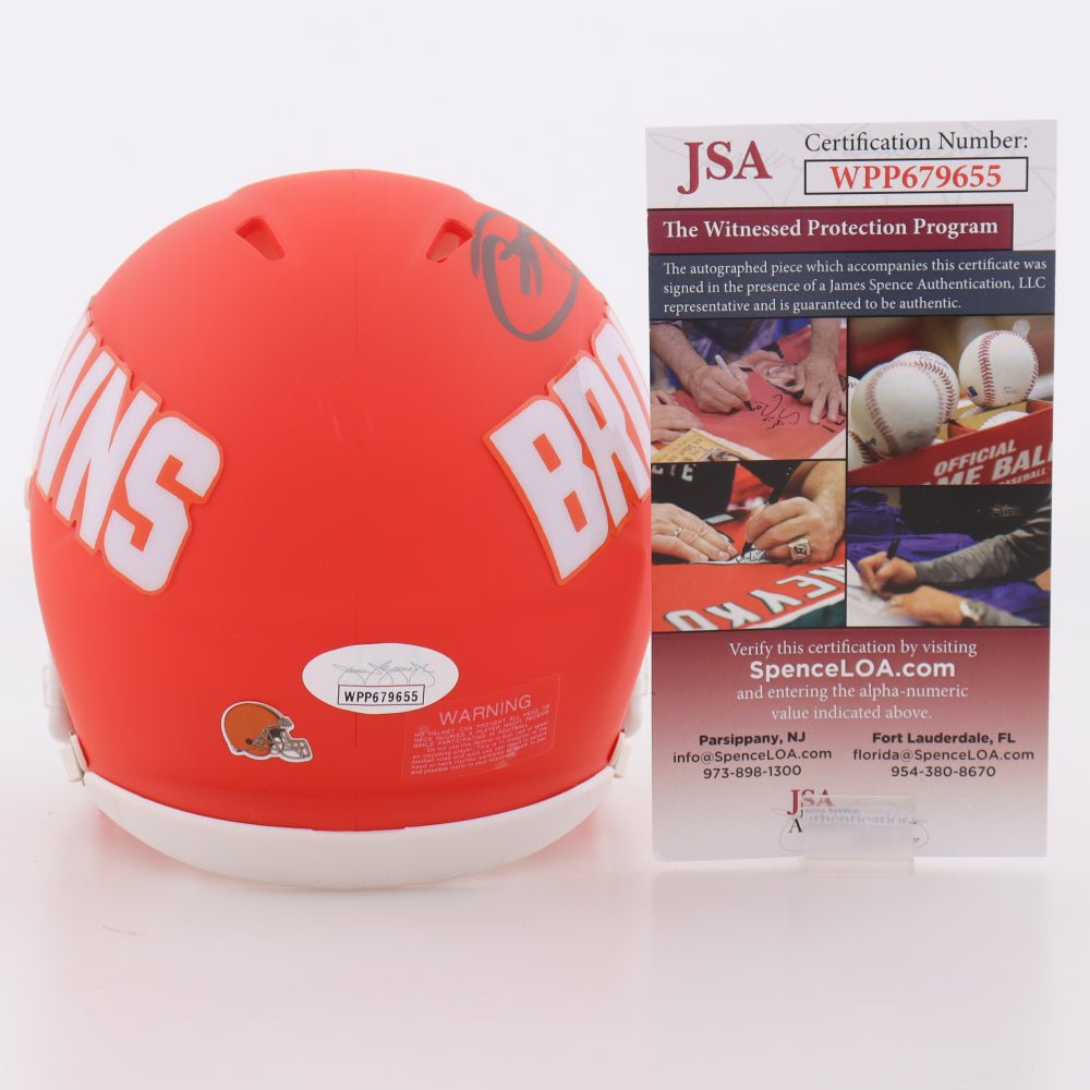 Odell Beckham Jr. Signed Browns Amp Alternate Speed Mini Helmet (JSA) (Online Order Only)