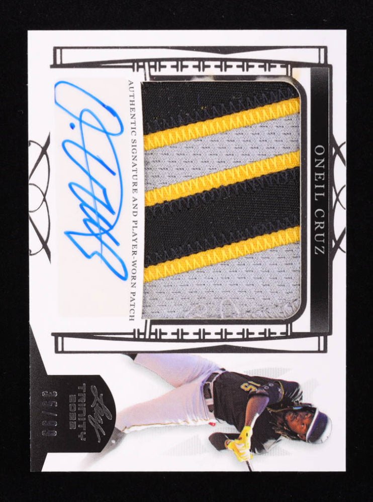 Oneil Cruz 2022 Leaf Trinity Patch Autographs Silver Foil #PAOC1 RC #35/99 (Online Order Only)