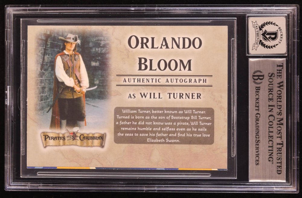 Orlando Bloom Signed "Pirates of the Caribbean" Custom Trading Card (BGS | Auto 10) Beckett Witnessed (Online Order Only)