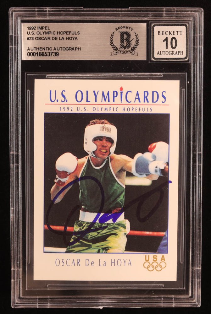 Oscar De La Hoya Signed 1992 Impel U.S. Olympic Hopefuls #23 (BGS | Auto 10) (Online Order Only)