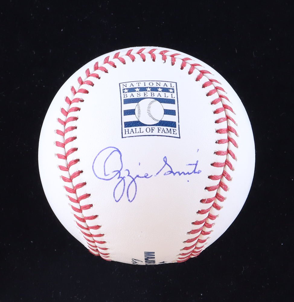 Ozzie Smith Signed Hall Of Fame OML Baseball with Display Case (PSA & Fanatics | Graded 10) (Online Order Only)