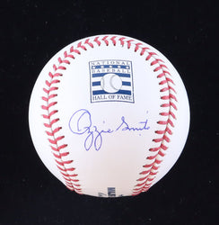 Ozzie Smith Signed Hall Of Fame OML Baseball with Display Case (PSA & Fanatics | Graded 10) (Online Order Only)