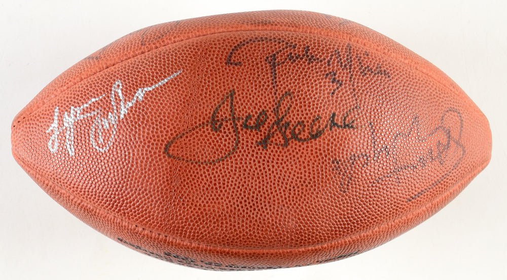 "Pro Football Greats" Super Bowl XXIX Logo Football With Acrylic Display Case Signed By (8) With Lynn Swann, Dan Reeves, Joe Greene, Daryl Johnston (PSA) (Online Order Only)