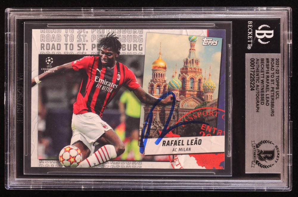 Rafael Leao Signed 2021-22 Topps UCL Road to St. Petersburg #RSP16 (BGS) Beckett Witnessed (Online Order Only)