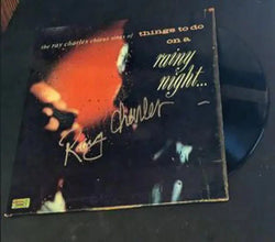 Ray Charles Autographed Rainy Night album cover with coa(album defective but included) (Online Order Only)