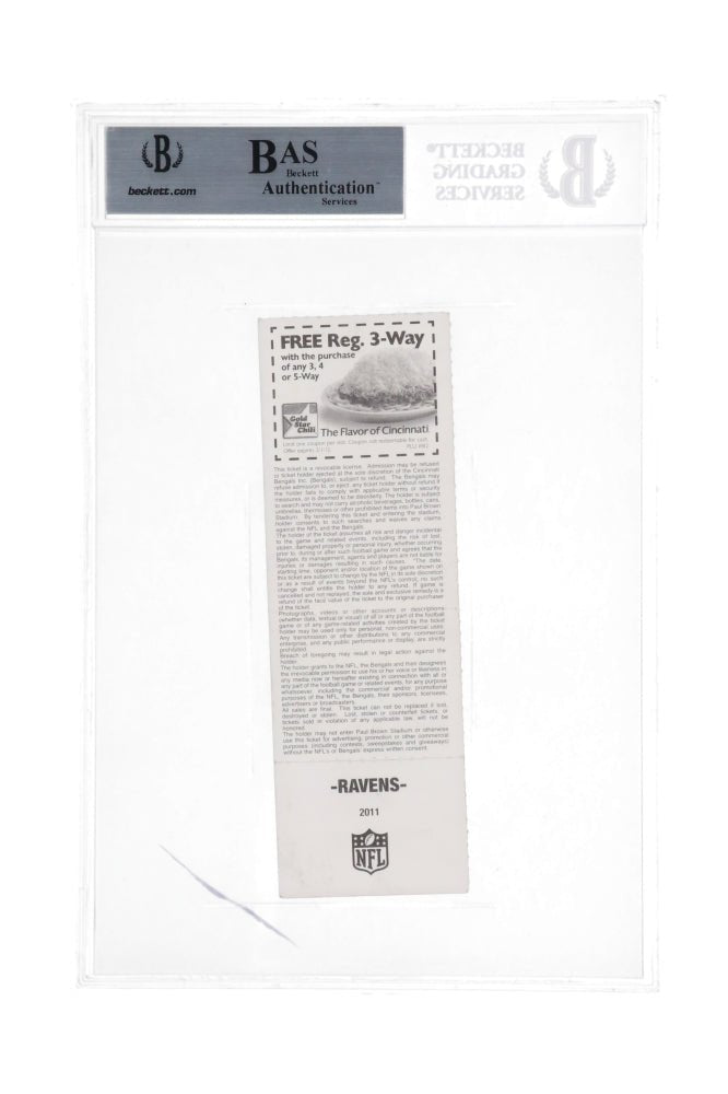 Ray Lewis Signed 2011 Ravens Season Ticket (Beckett) (Online Order Only)