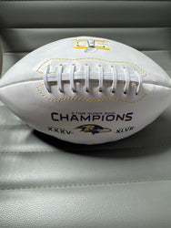 Ray Lewis Signed Team Logo Football with cCOA 125951 (Online Order Only)