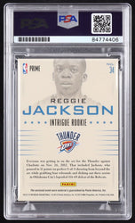 Reggie Jackson Signed 2012-13 Panini Intrigue Rookie Memorabilia Prime #34 RC #10/10 (PSA | Autograph Graded PSA 10) Rookie Card / Serially Numbered #10 / 10 (Online Order Only)