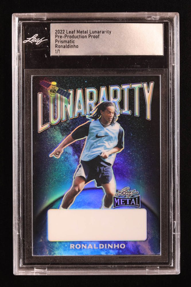 Ronaldinho 2022 Leaf Metal Lunararity Pre-Production Proof Prismatic #1/1 (Leaf) (Online Order Only)