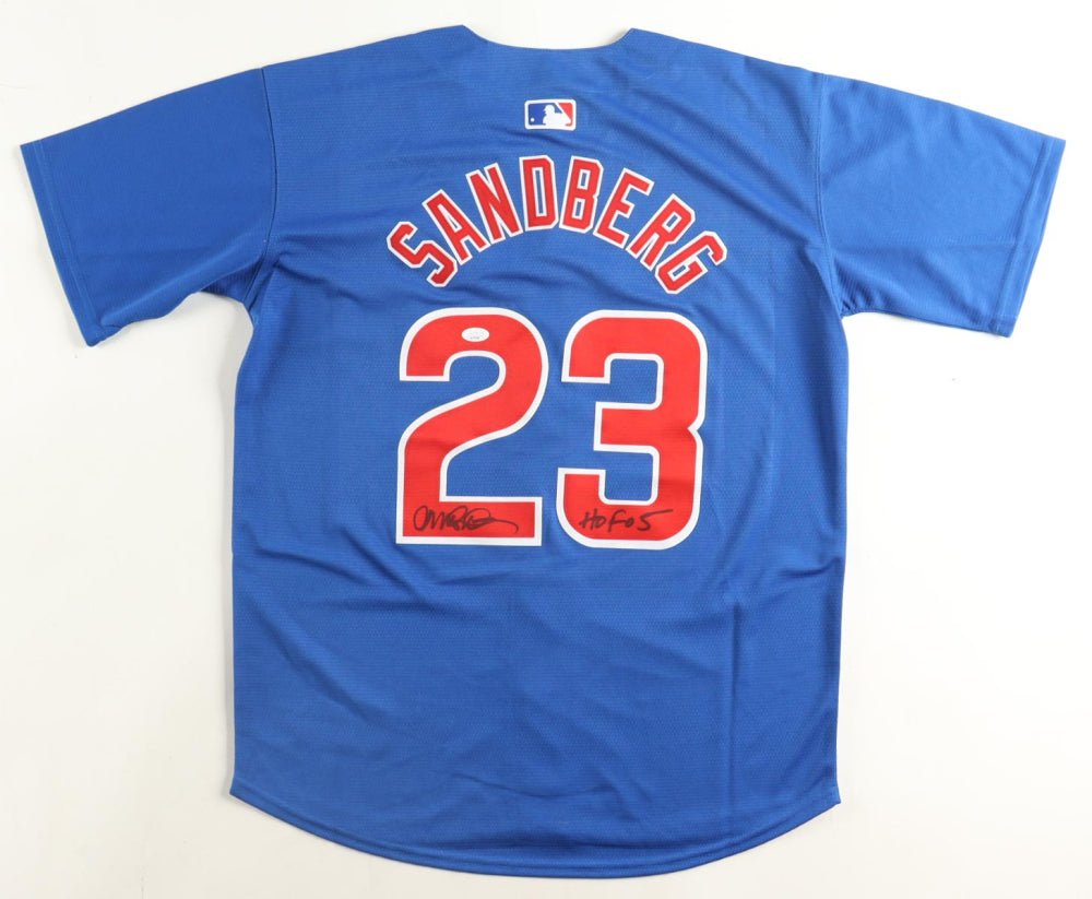 Ryne Sandberg Signed Cubs Jersey Inscribed "HOF 05" (JSA) (Online Order Only)