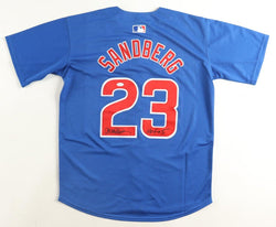 Ryne Sandberg Signed Cubs Jersey Inscribed "HOF 05" (JSA) (Online Order Only)