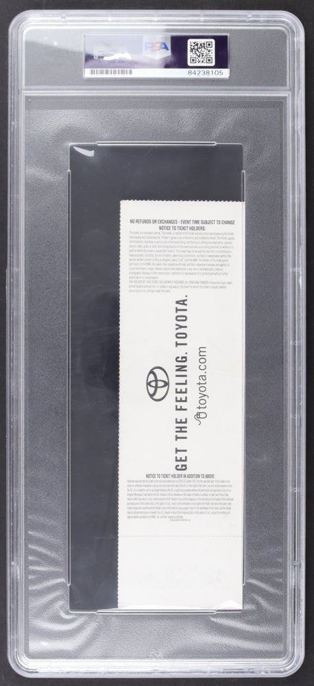 Shaquille O'Neal Signed 2001-02 Lakers Season Ticket | Commemorative "Back to Back" NBA Champions Ticket (PSA | Auto 9) PSA In-The-Presence (Online Order Only)