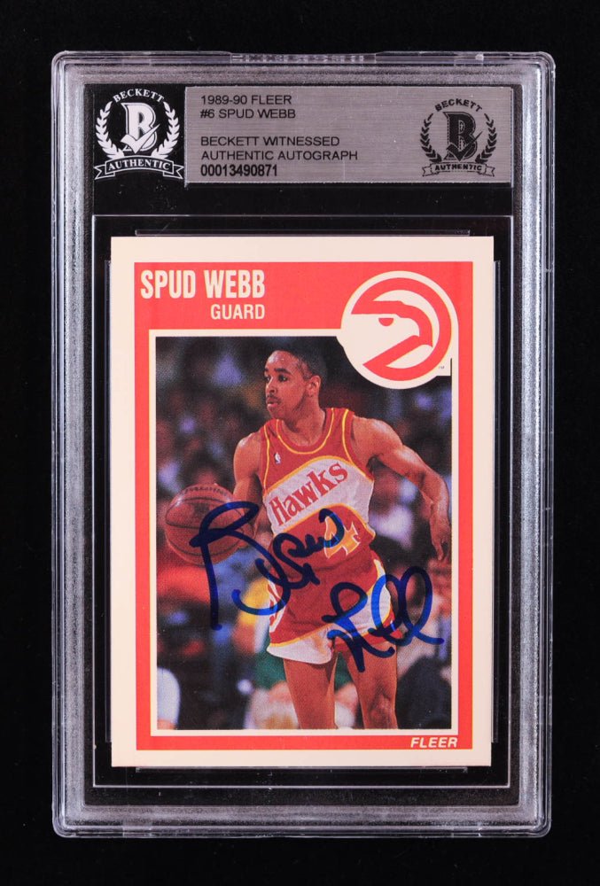 Spud Webb Signed 1989-90 Fleer #6 (BGS) (Online Order Only)