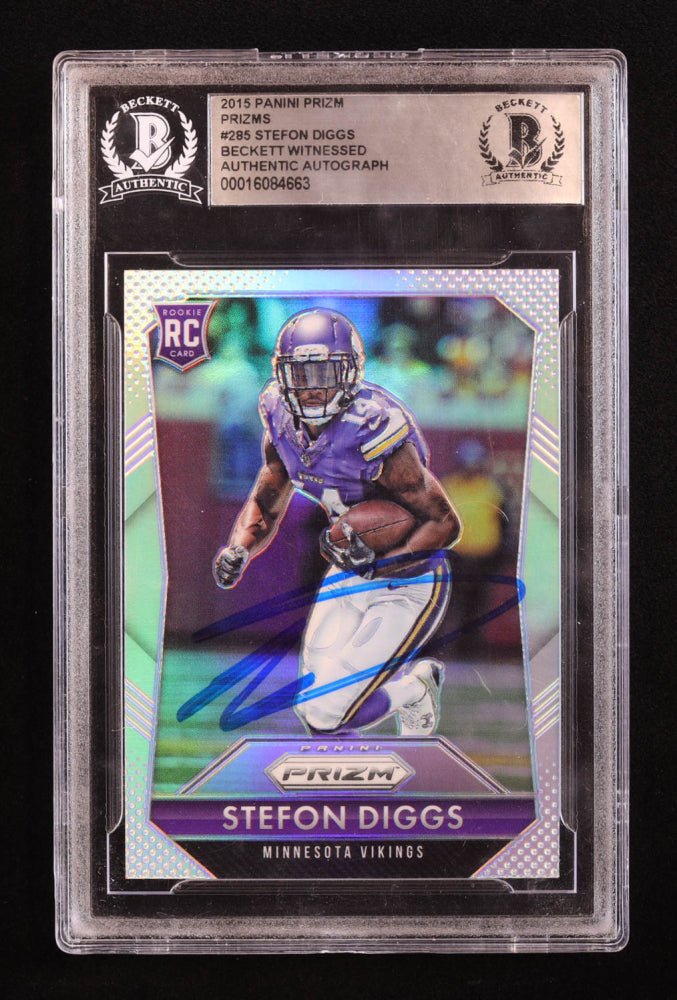 Stefon Diggs Signed 2015 Panini Prizm Prizms #285 RC (BGS) (Online Order Only)