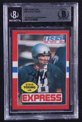 Steve Young Signed 1985 Topps USFL #65 RC (BGS) Rookie Card (Online Order Only)