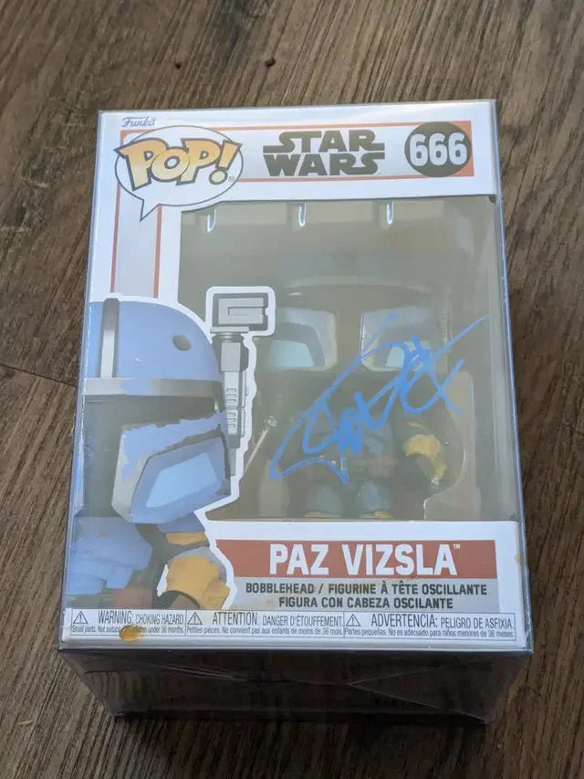 Tait Fletcher Autographed Paz Vizsla Funko Pop! #666 figure with coa /star wars 🔥 (Online Order Only)