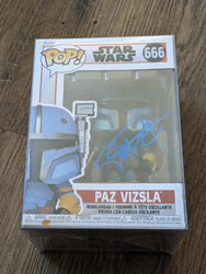 Tait Fletcher Autographed Paz Vizsla Funko Pop! #666 figure with coa /star wars 🔥 (Online Order Only)
