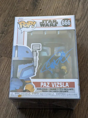 Tait Fletcher Autographed Paz Vizsla Funko Pop! #666 figure with coa /star wars 🔥 (Online Order Only)
