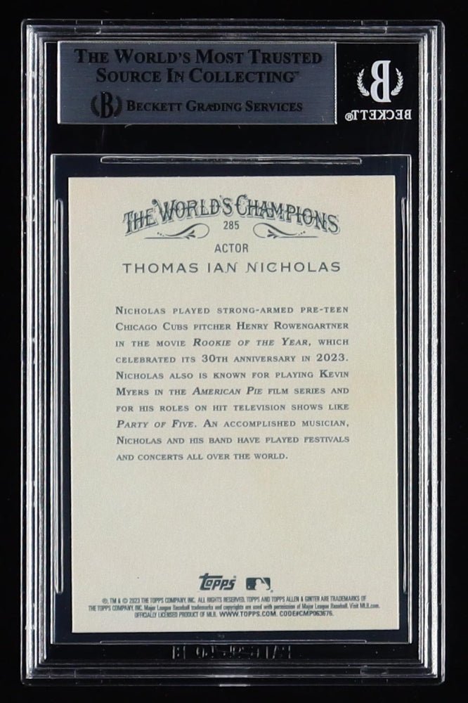 Thomas Ian Nicholas Signed 2023 Topps Allen & Ginter #285 RC Inscribed "Henry Rowengartner" (Beckett) (Online Order Only)