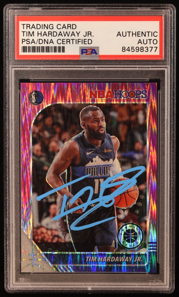 Tim Hardaway Jr. Signed 2019-20 Hoops Premium Stock Prizms Pink Flash #41 #13/25 (PSA) (Online Order Only)