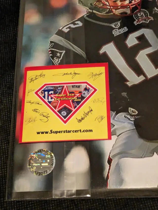 Tom Brady, Ray Lewis Signed 8x10 Photo Patriots Ravens with coa (Online Order Only)