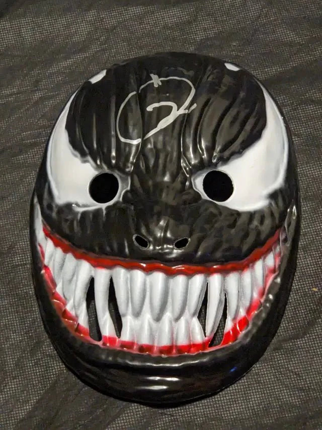 Tom Hardy autographed venom plastic mask with coa (Online Order Only)