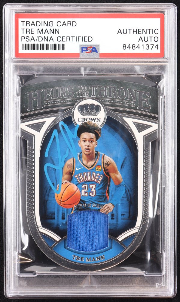 Tre Mann Signed 2021-22 Crown Royale Heirs to the Throne Jerseys #HTTMN RC (PSA) Rookie Card (Online Order Only)