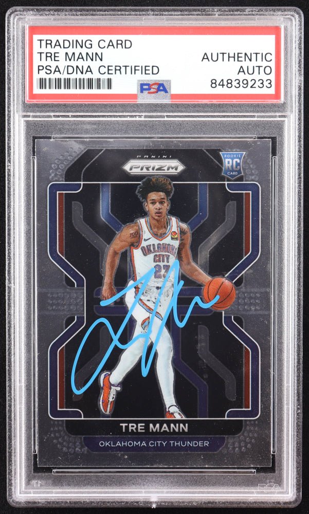 Tre Mann Signed 2021-22 Panini Prizm #274 RC (PSA) Rookie Card (Online Order Only)