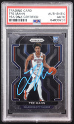 Tre Mann Signed 2021-22 Panini Prizm #274 RC (PSA) Rookie Card (Online Order Only)