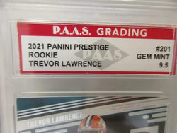 Trevor Lawrence Jaguars 2021 Panini Prestige ROOKIE #201 graded PAAS Gem Mint 9.5 (Online Order Only)