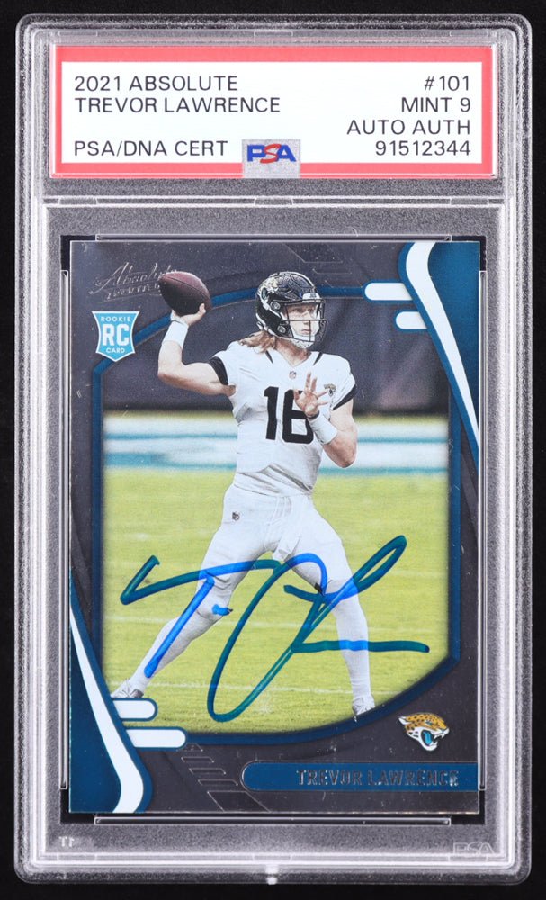Trevor Lawrence Signed 2021 Absolute #101 RC (PSA 9) Rookie Card (Online Order Only)