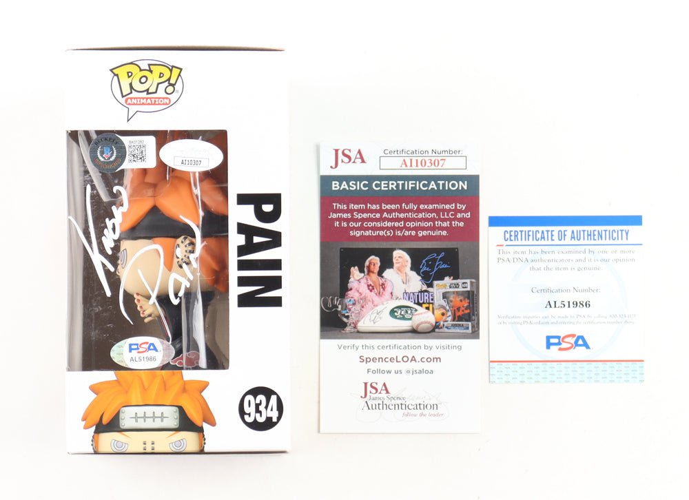 Troy Baker Signed "Naruto Shippuden" #934 Pain Funko Pop! Animation Vinyl Figure Inscribed "Know Pain" (PSA & JSA & Beckett) (Online Order Only)