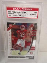 Tua Tagovailoa Alabama 2020 Prizm Draft Picks ROOKIE #101 graded PAAS Gem Mint 9.5 (Online Order Only)