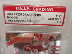 Tua Tagovailoa Alabama 2020 Prizm Draft Picks ROOKIE #101 graded PAAS Gem Mint 9.5 (Online Order Only)