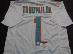 Tua Tagovailoa Miami Dolphins Autographed Custom Football Jersey GA coa (Online Order Only)