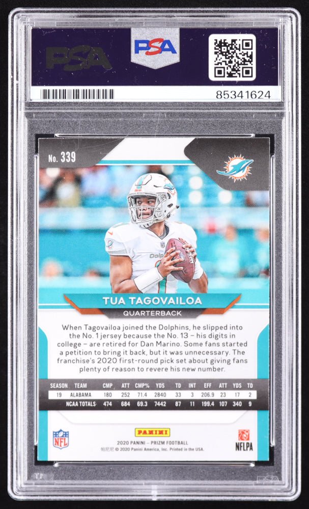 Tua Tagovailoa Signed 2020 Panini Prizm #339 RC (PSA) Rookie Card (Online Order Only)