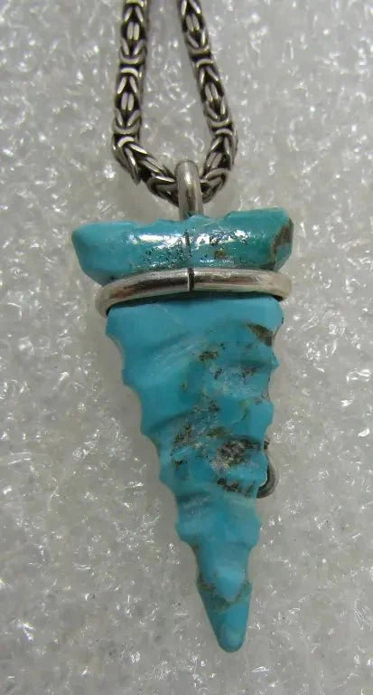 TURQUOISE ARROW PENDANT NECKLACE STERLING SILVER (Online Order Only)