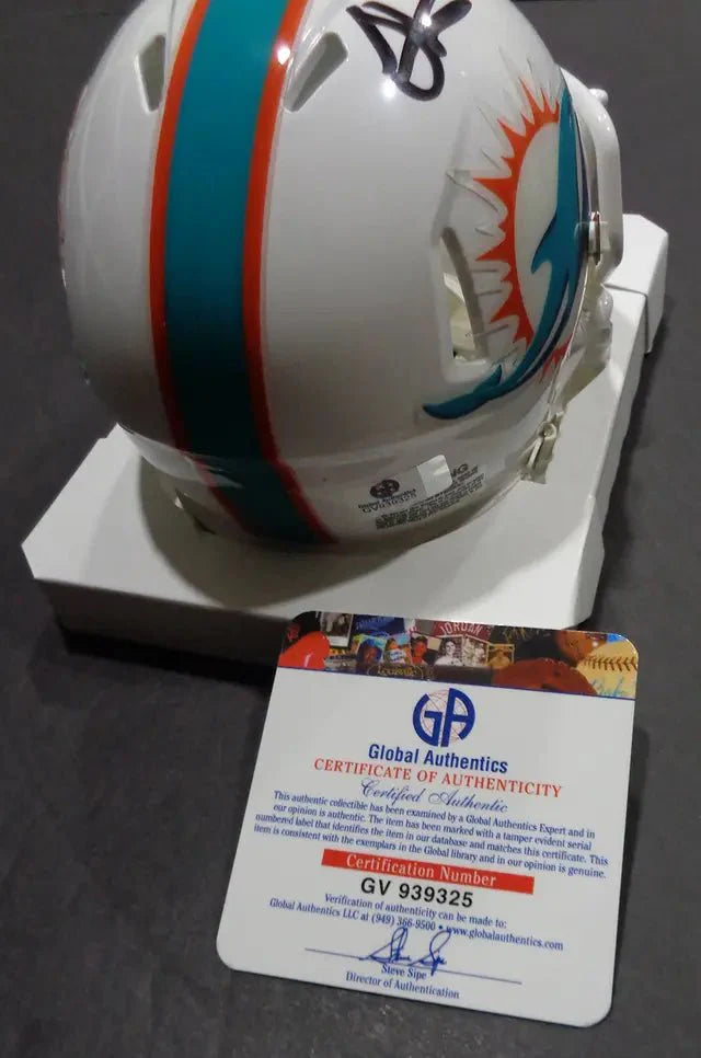 Tyreek Hill Miami Dolphins Autographed Riddell Mini Helmet GA coa (Online Order Only)