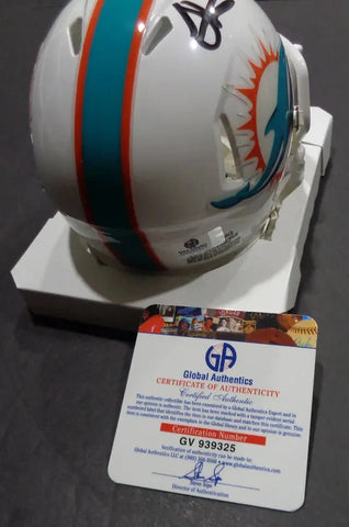 Tyreek Hill Miami Dolphins Autographed Riddell Mini Helmet GA coa (Online Order Only)