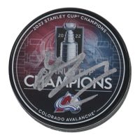 Valeri Nichushkin Signed 2022 Stanley Cup Champions Logo Hockey Puck (JSA) (Online Order Only)